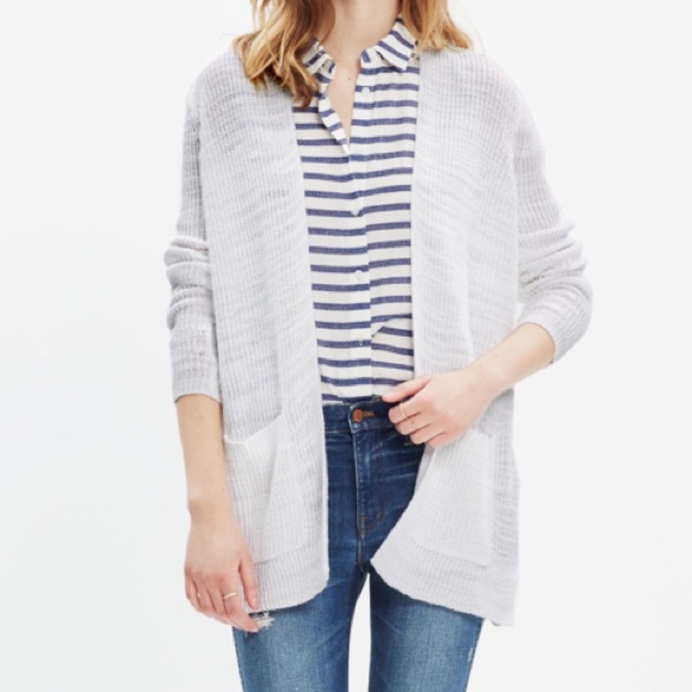 NEW Madewell Postscript Longline Open Cardigan